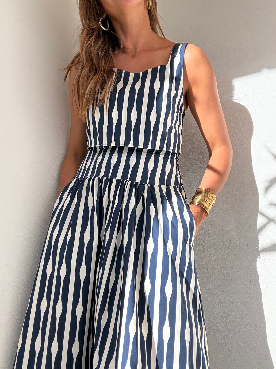 Top Brisa azul