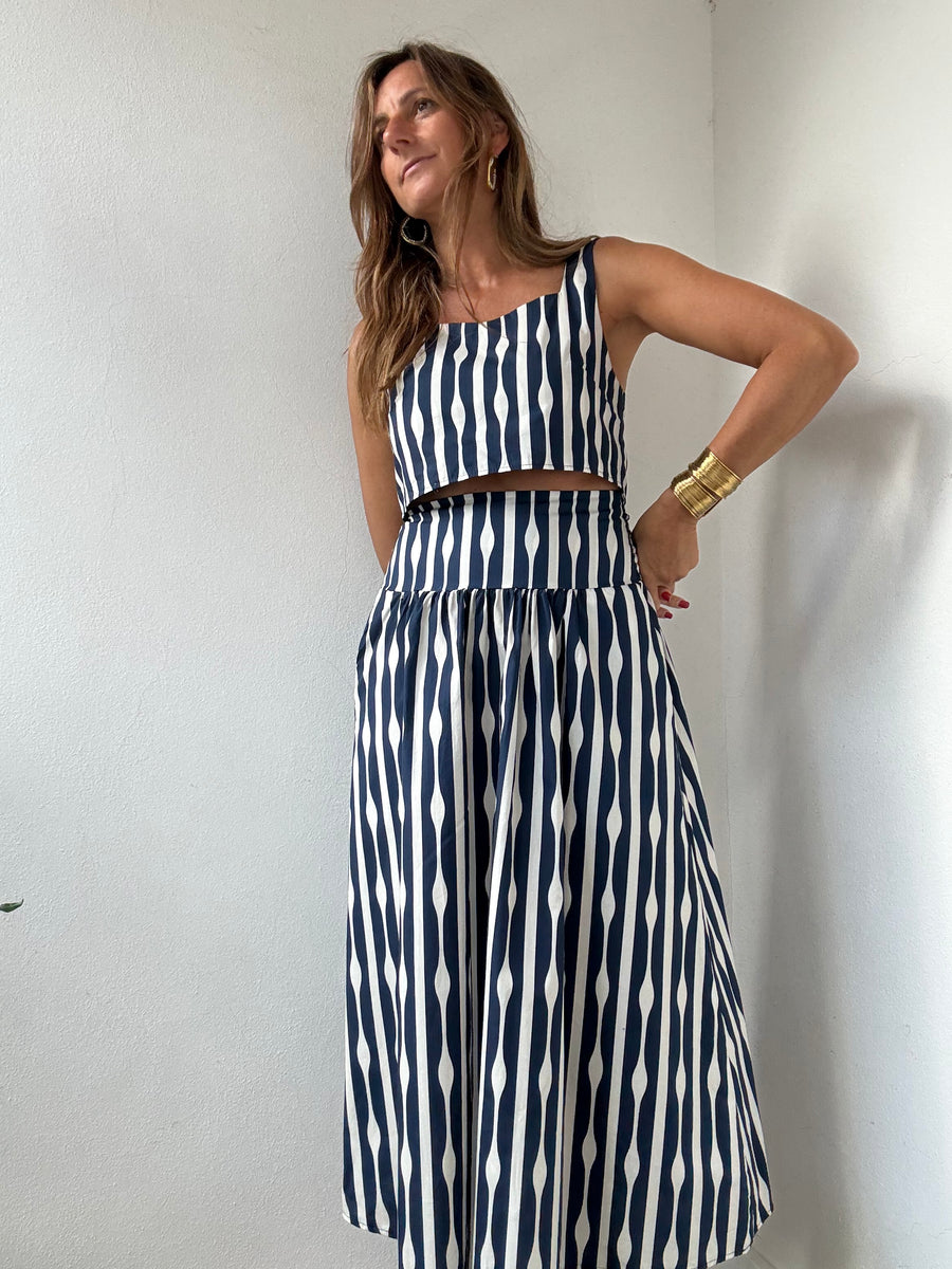 Top Brisa azul